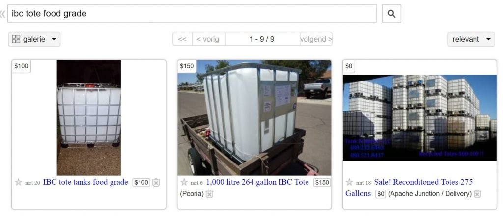 Craigslist ibc container